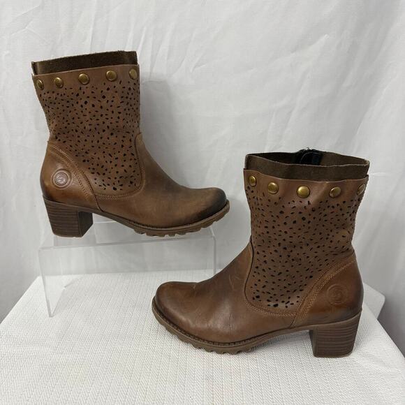 Remonte Ankle Boots Womens 6 Brown Boho Studded Side Zip - Picture 9 of 11